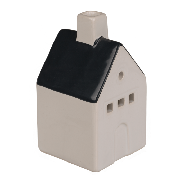 Casita de cerámica para conos de incienso y velas tealight