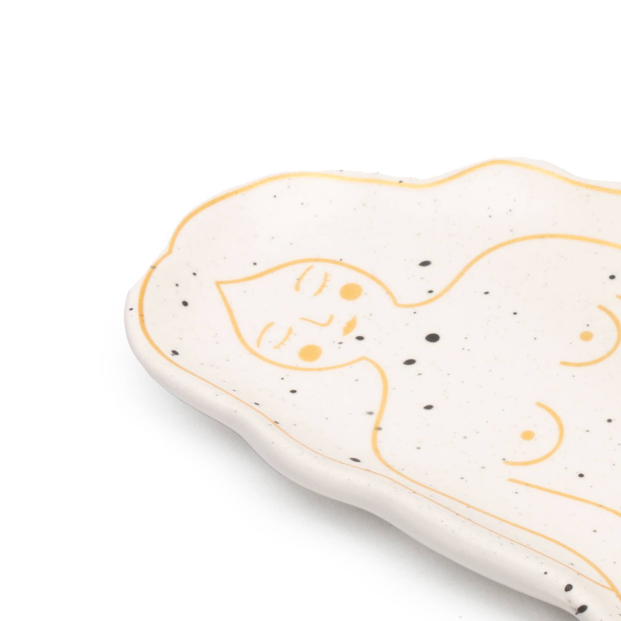 Quemador de incienso blanco con diseño original de cuerpo femenino - Pintado a mano HF