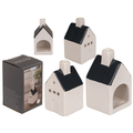 Casita de cerámica para conos de incienso y velas tealight