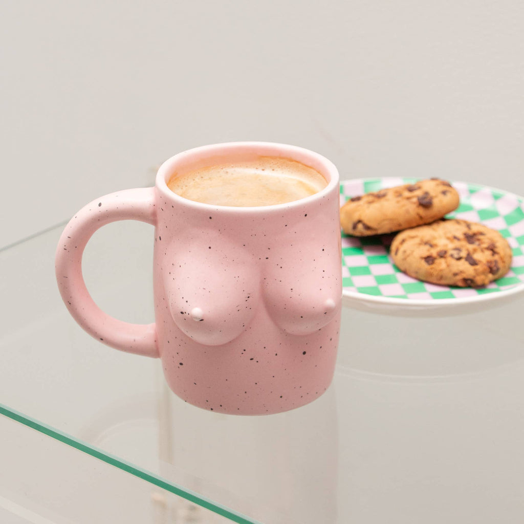 Taza con tetas estéticas rosas - pintada a mano