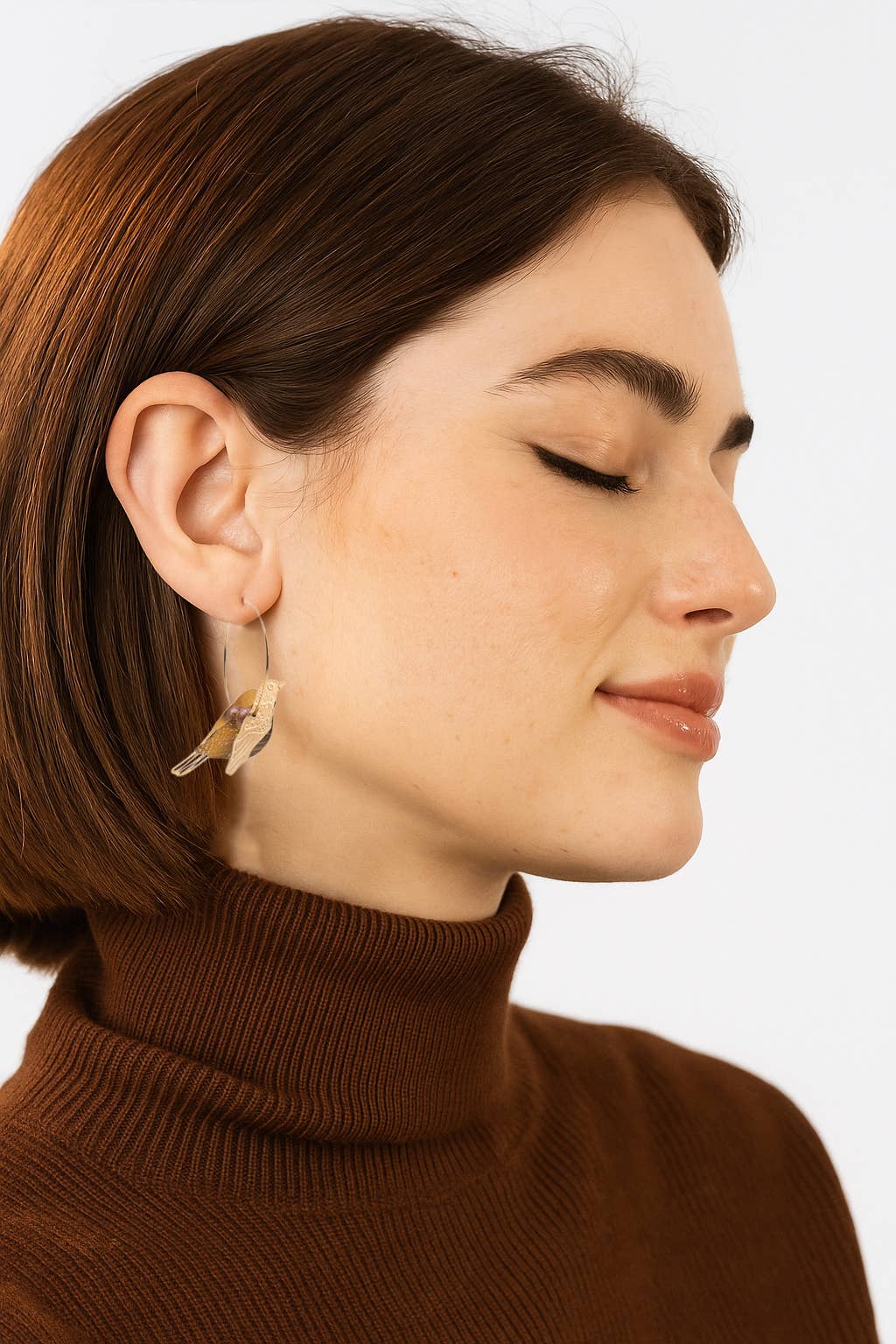Pendientes pajaritos 3D / Acero + Madera