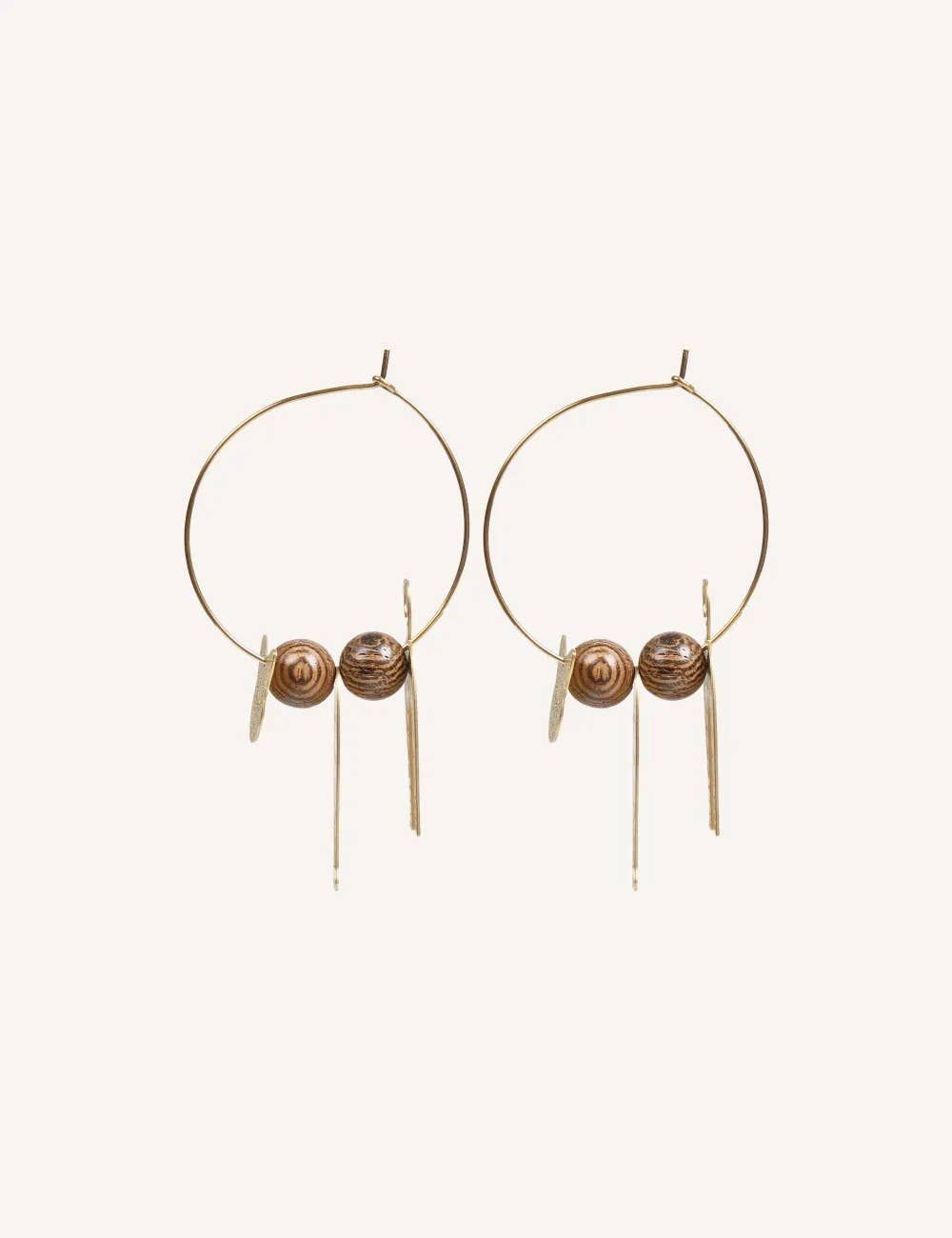 Pendientes Gatos/ Madera + Acero inoxidable