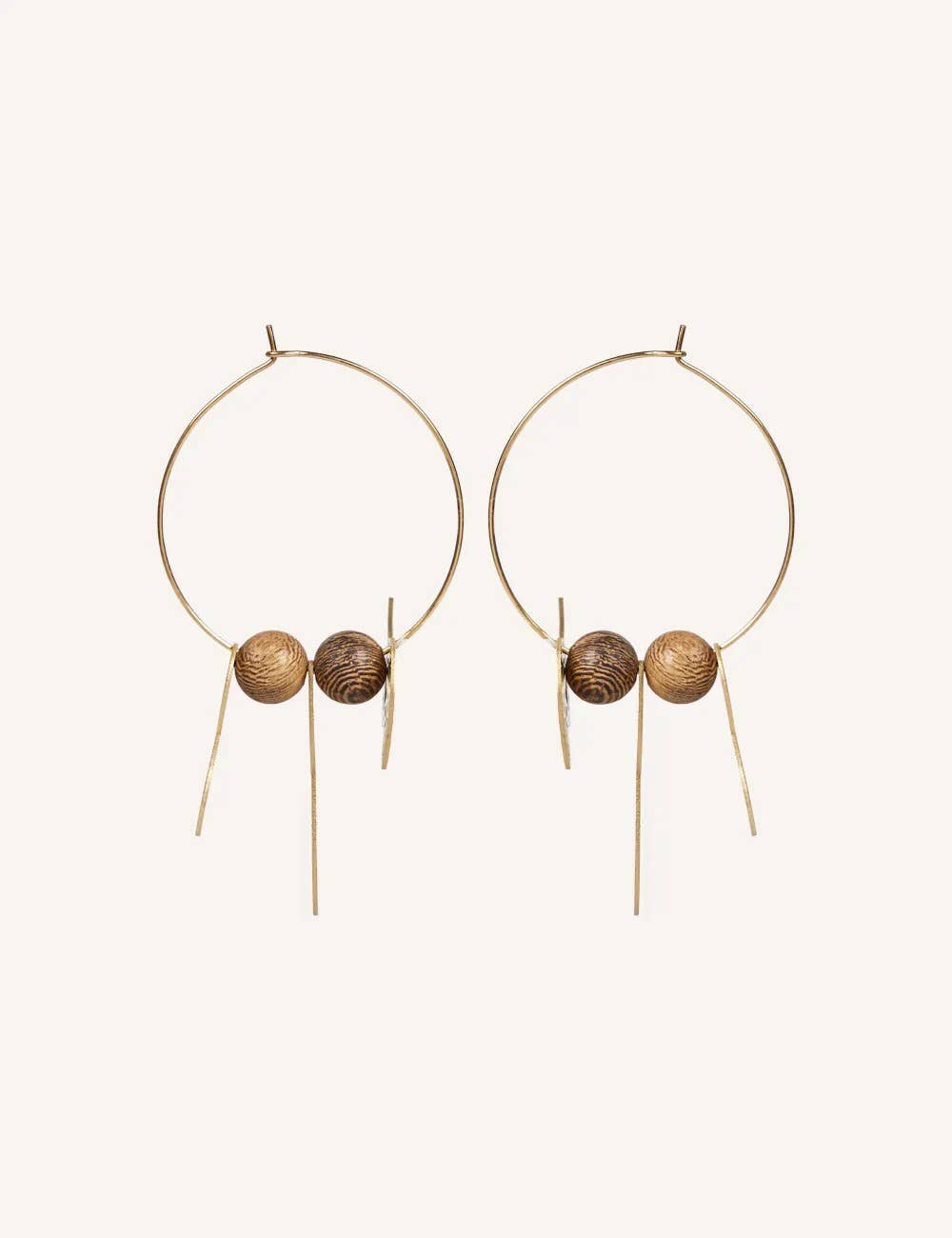 Pendientes serpiente/ Acero inoxidable y madera