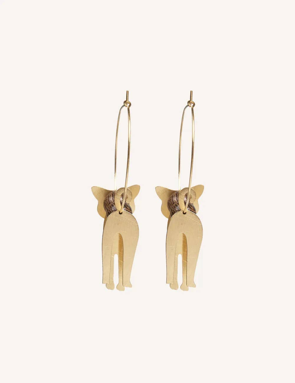 Pendientes Gatos/ Madera + Acero inoxidable