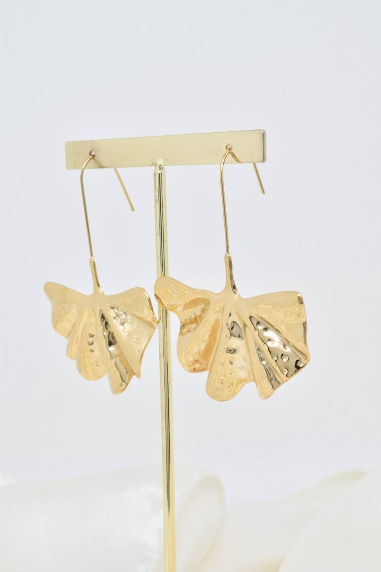 Pendientes Ginko de acero inoxidable dorado