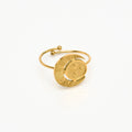 Anillo luna y la estrella/ dorado de acero inoxidable