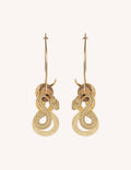 Pendientes serpiente/ Acero inoxidable y madera