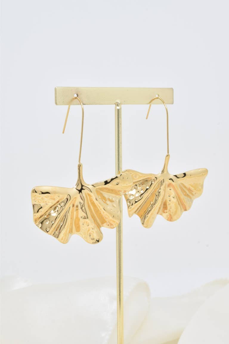 Pendientes Ginko de acero inoxidable dorado