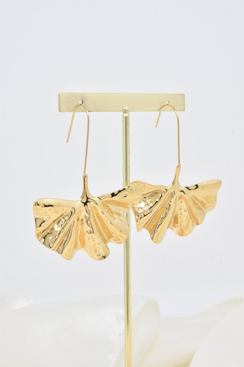 Pendientes Ginko de acero inoxidable dorado