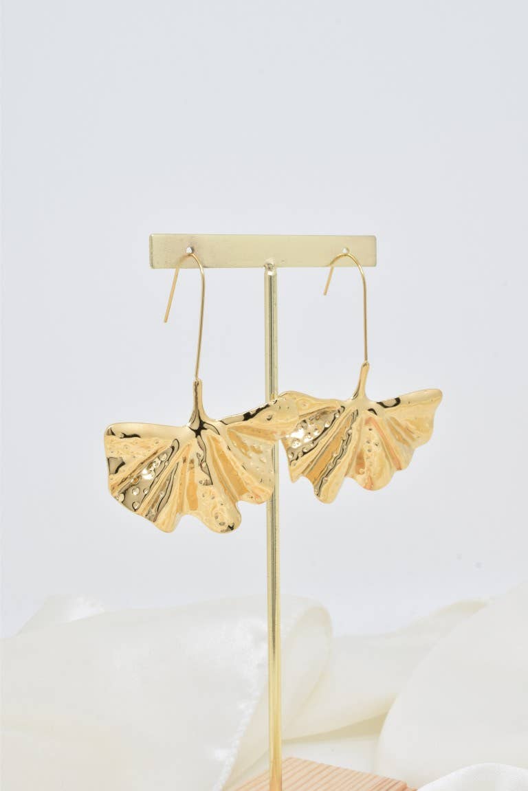Pendientes Ginko de acero inoxidable dorado