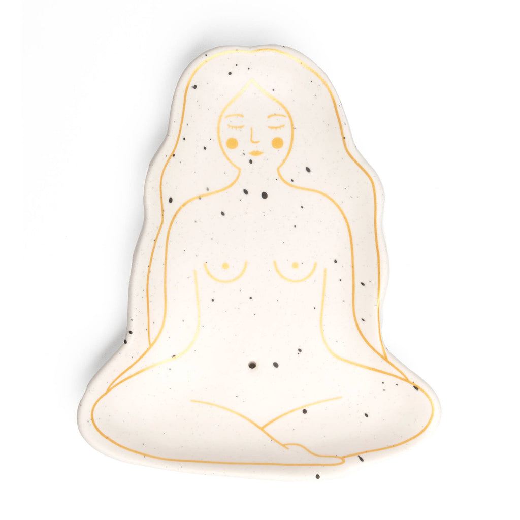 Quemador de incienso blanco con diseño original de cuerpo femenino - Pintado a mano HF
