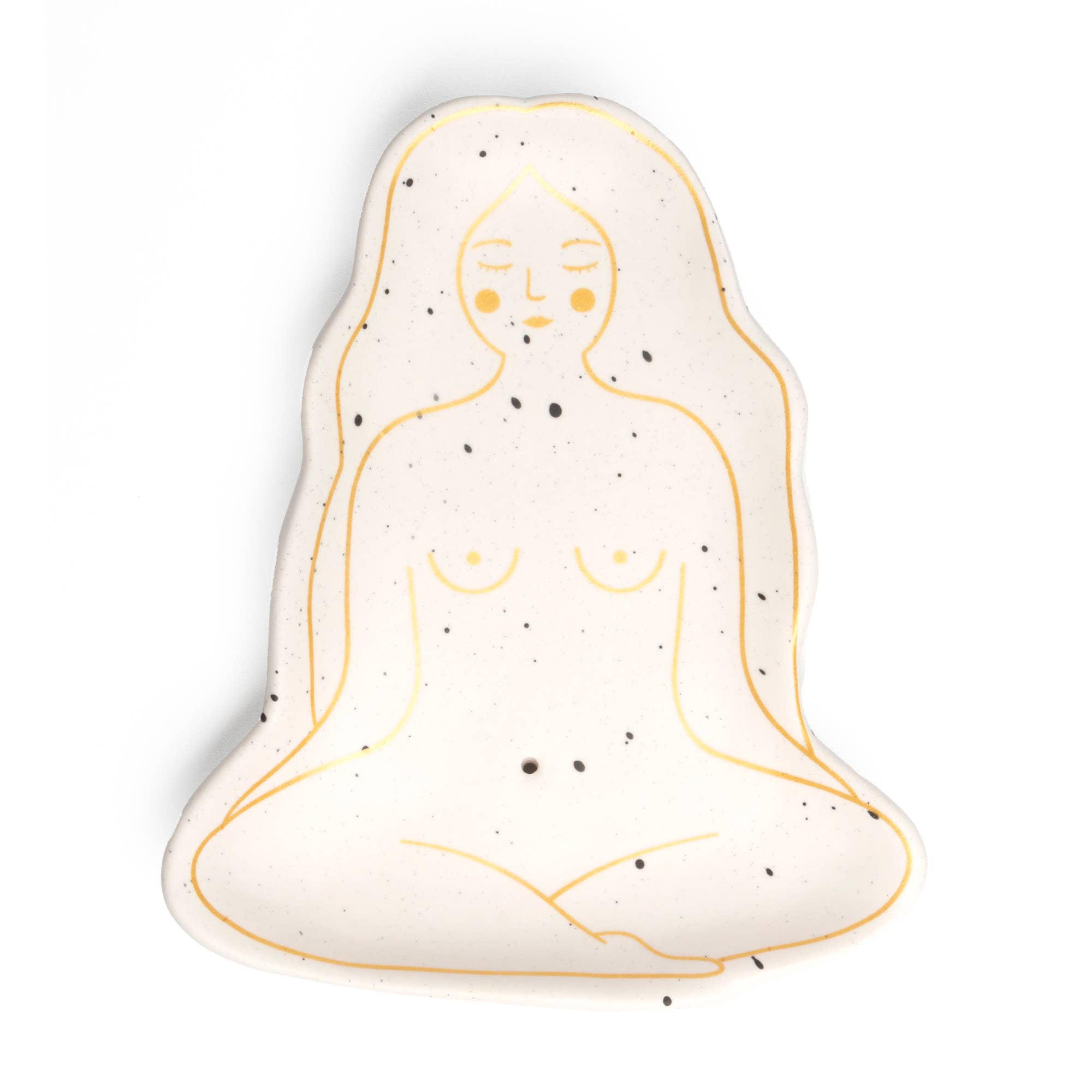 Quemador de incienso blanco con diseño original de cuerpo femenino - Pintado a mano HF